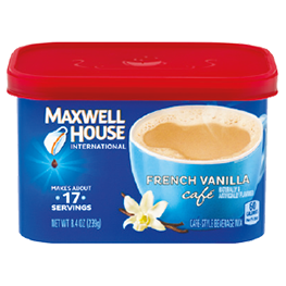 MAXWELL HOUSE INTERNATIONAL CAFÉ DRINK MIX SELECTED VARIETIES 8.4-9 OZ. CONT.