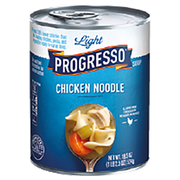 PROGRESSO SOUPS TRADITIONAL, REDUCED SODIUM, RICH & HEARTY, SPICE IT UP OR LIGHT SELECTED VARIETIES 18-19 OZ. CANS